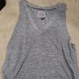 Gray Sleeveless V-Neck Top Chaser